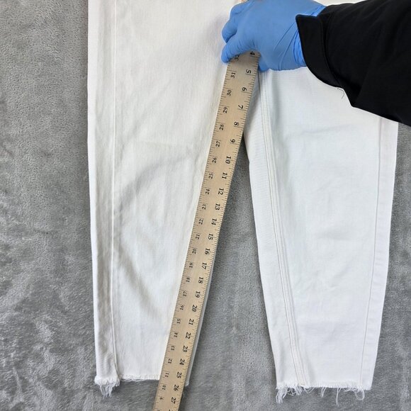 Ted Baker Jeans Womens 26 White High Rise Straight Leg Raw Hem Denim Casual - Picture 4 of 14